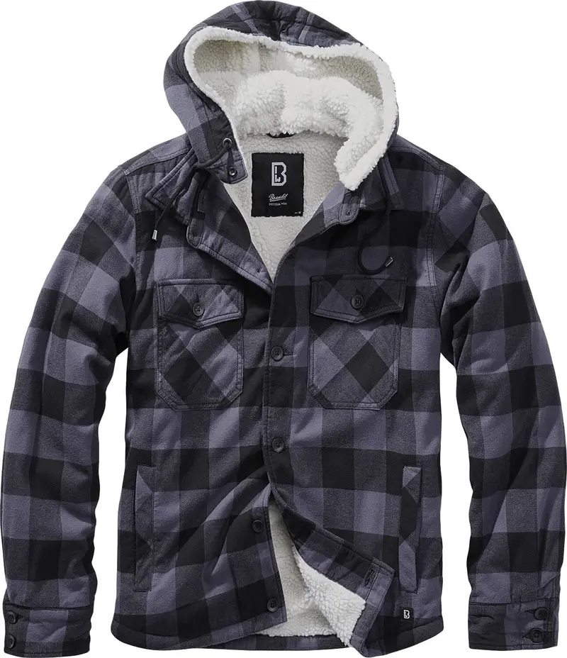 Veste mi-saison de Brandit - Veste Bûcheron À Capuche - S à 5XL - pour Homme - noir/gris