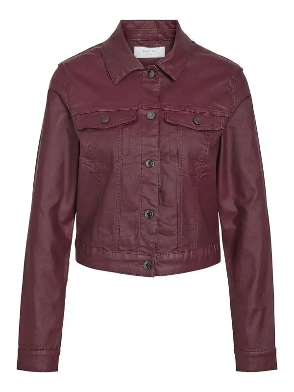 Veste mi-saison de Noisy May - NMCOATED DEBRA LS JACKET NOOS - XS à XL - pour Femme - rouge