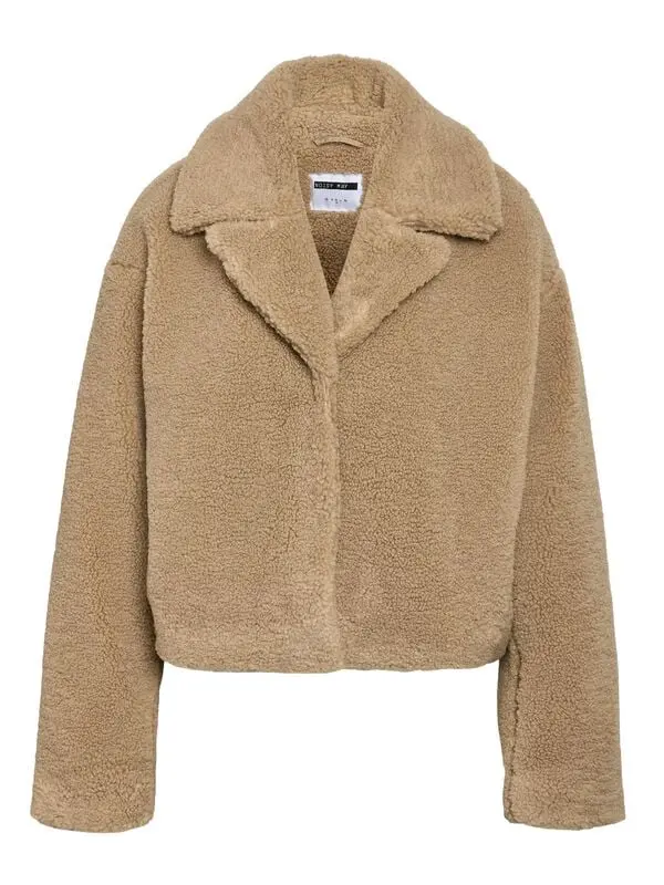 Veste mi-saison de Noisy May - NMNATI CROP TEDDY JACKET NOOS - XS à XL - pour Femme - marron