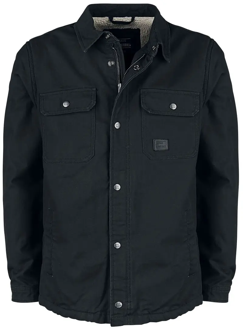Veste mi-saison de Vintage Industries - Dean Sherpa - S à 3XL - pour Homme - noir