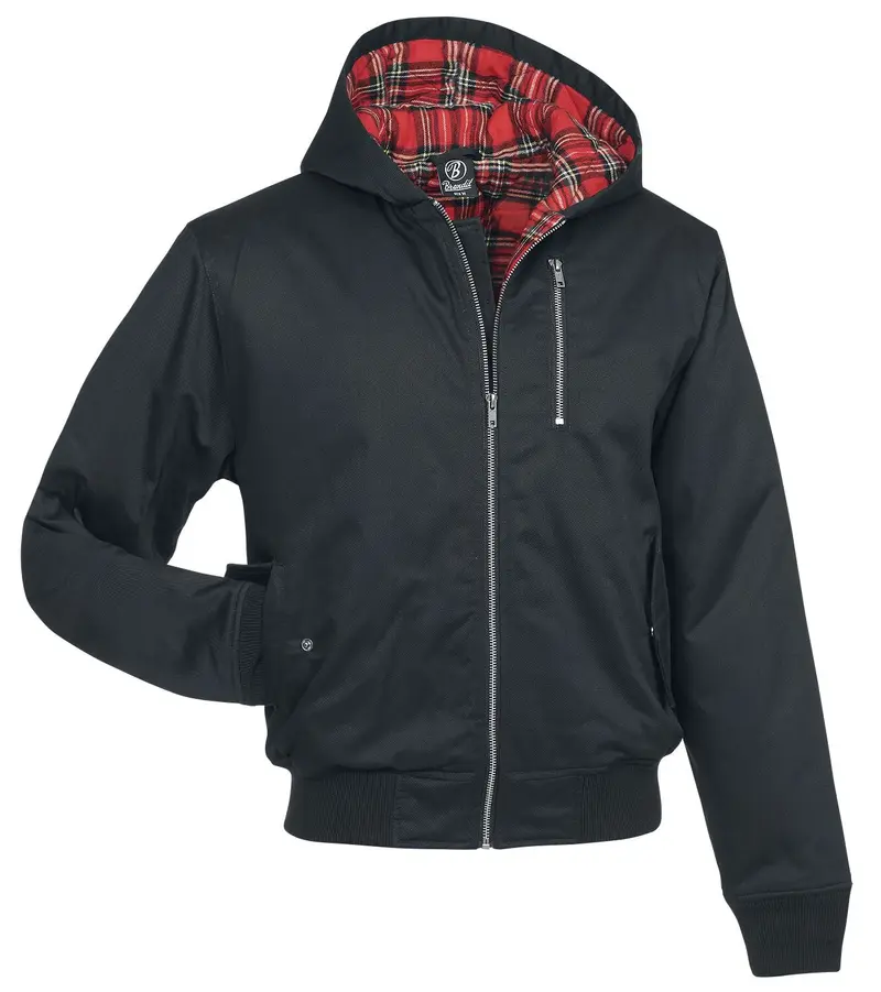Veste mi-saison Rockabilly de Brandit - Veste d'hiver à capuche Lord Canterbury - S à XXL - pour Homme - noir