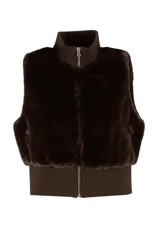 Veste Sans Manches de Urban Classics - Polaire - XS à L - pour Femme - marron